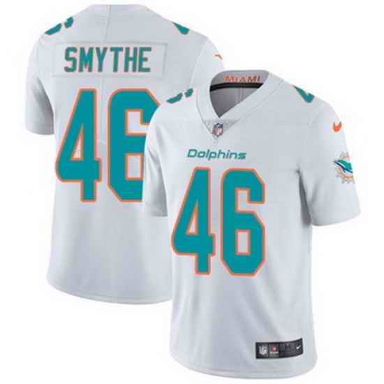 Nike Dolphins #46 Durham Smythe White Mens Stitched NFL Vapor Untouchable Limited Jersey